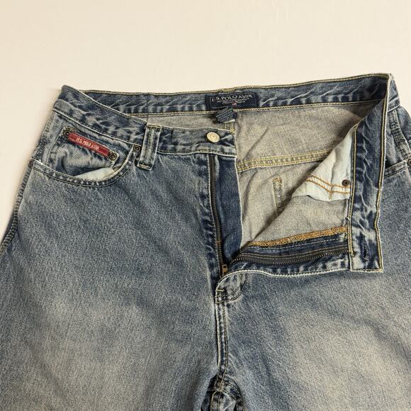 Vintage US Polo Assn Jeans Mens 34x34 Blue Carpenter Utility Workwear Y2K - Picture 8 of 16